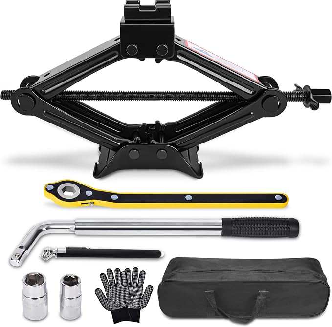 Scissor Car Jack 1.5Ton（3306lbs） Tire Changing Kit by Gurduenon