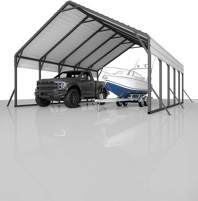20'x25'x13' Metal Carport for 2 Cars, Heavy Duty Car Ports for Heavy Snow - Image 9