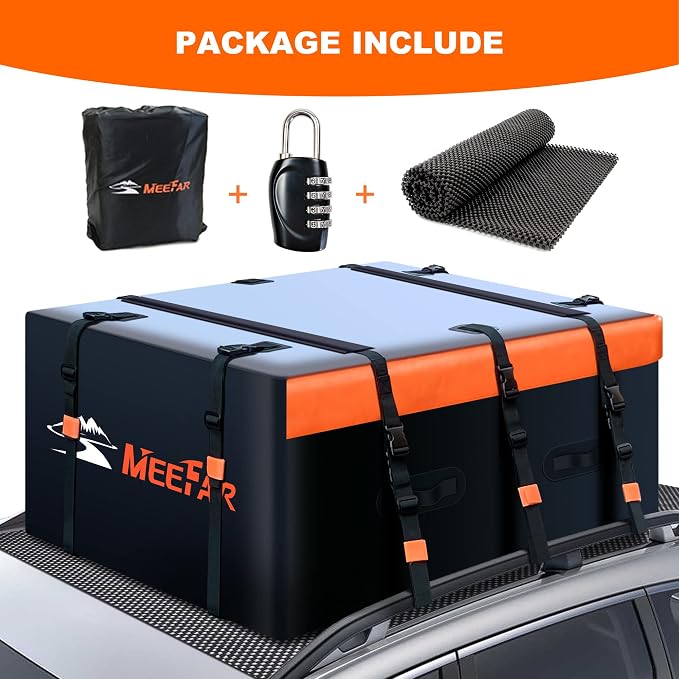 MeeFar Rooftop Cargo Carrier Car Roof Bag 21 Cubic Feet 100% Waterproof Car Top - Image 2