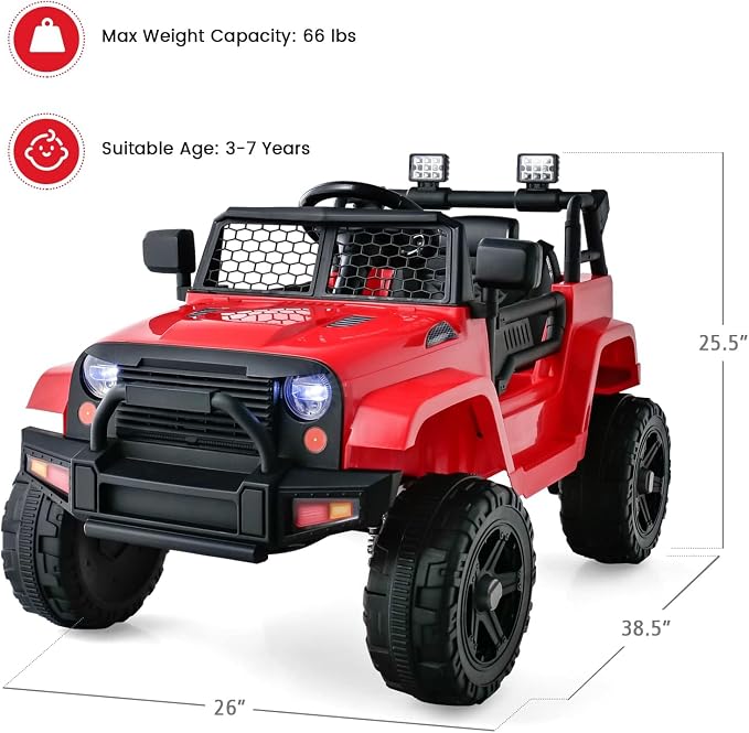 OLAKIDS Kids Ride On Truck, 12V Electric Vehicle Jeep Car - Image 6
