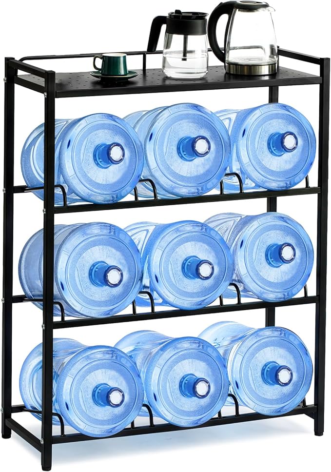 5 Gallon Water Bottle Holder 9-Tray 3/5 Gallon Water Jug Rack by CMYZ
