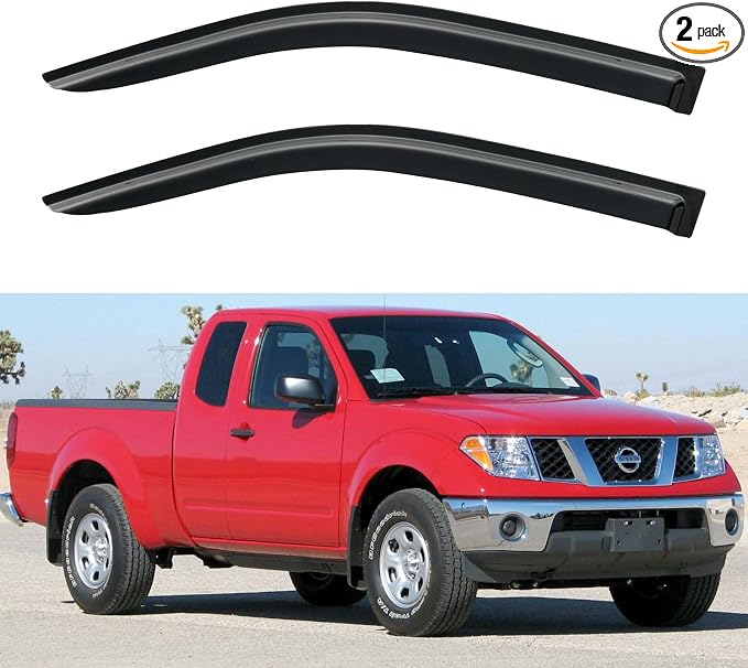 Window Visors Rain Guards for 2005-2020 Nissan Frontier King Cab, Out-Channel by YQAUTEC