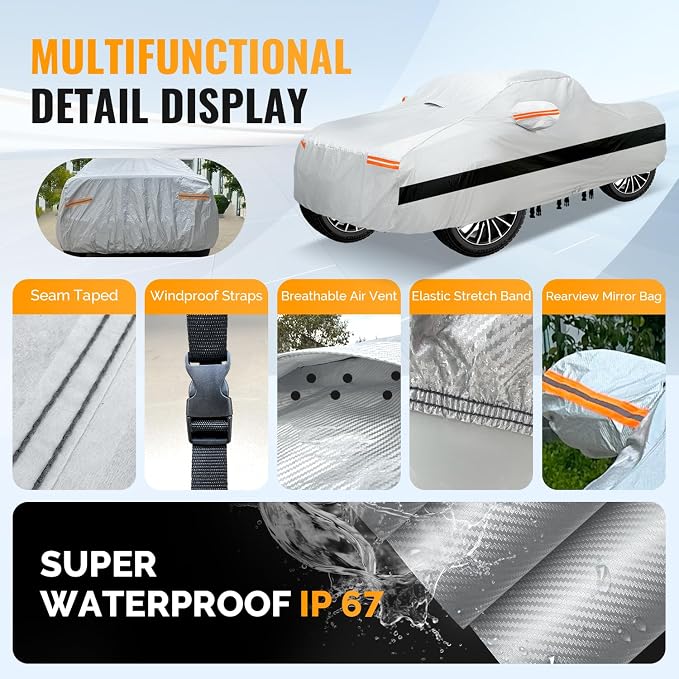 30 Layers Truck Car Cover for Automobiles All Weather Waterproof, Outdoor - Image 5