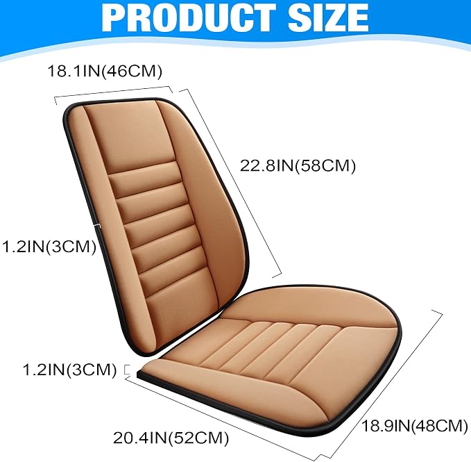 MYFAMIREA Car Seat Cushion and Back Support Pillow 1.2'' Thick Memory Foam Desk - Image 7