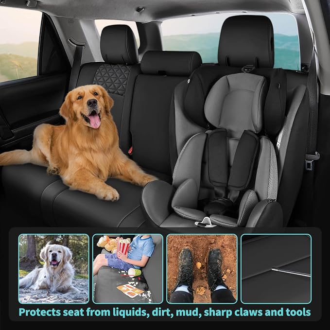 Seat Covers for Toyota 4Runner 2011-2024, Faux Leather Car Seat Cover Full Set - Image 6