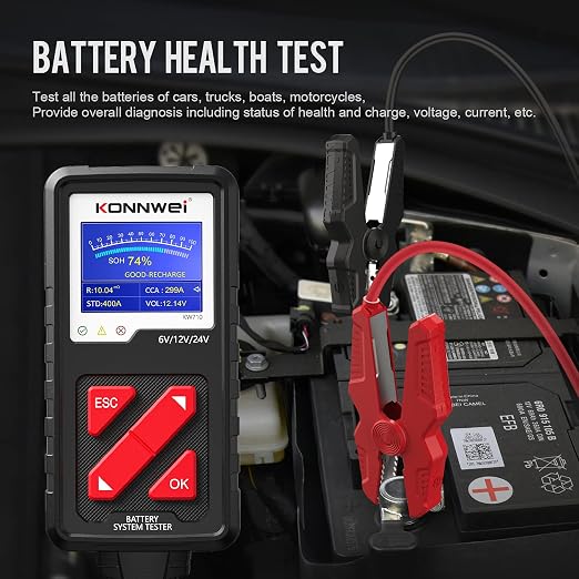 KONNWEI KW710 Car Battery Tester 6V 12V 24V, Battery Load Tester Automotive - Image 4