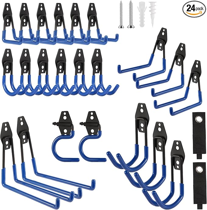 Garage Hook Heavy Duty Wall Storage Hangers, 24 Pack Garage Storage Hooks Steel by Unknown