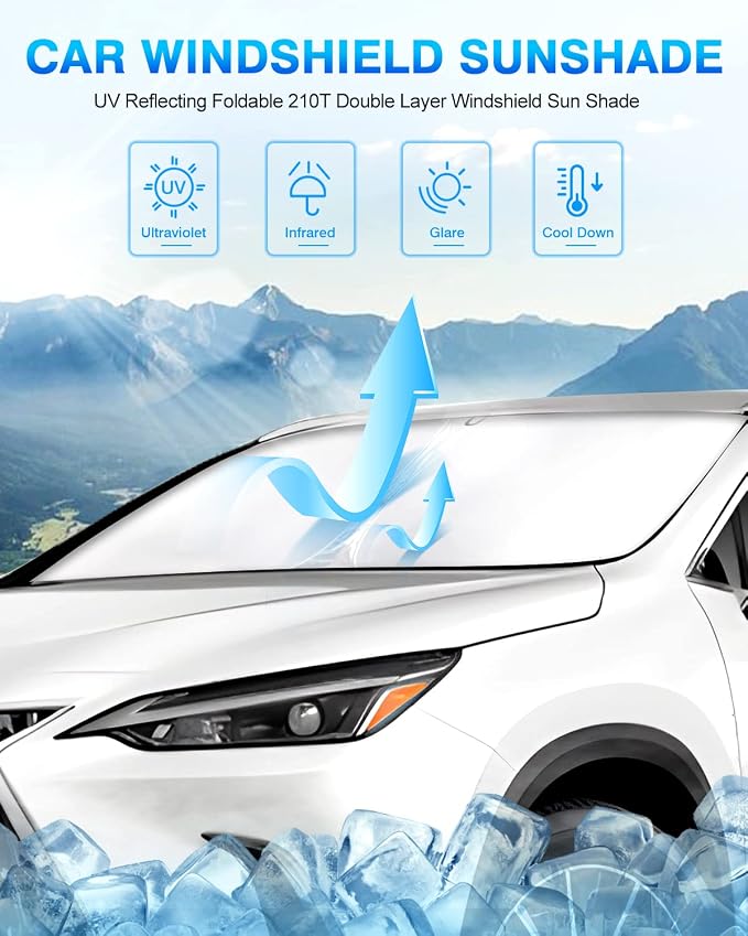KUST Windshield Sun Shade for 2022-2025 2026 Lexus NX NX250 NX350 NX350h - Image 2
