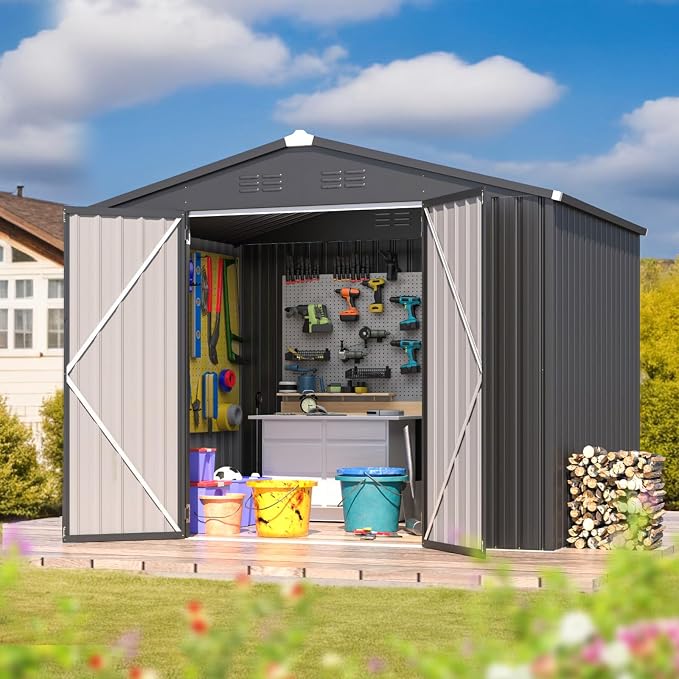 AECOJOY Shed 8' x 6' Metal Storage Shed - Image 2
