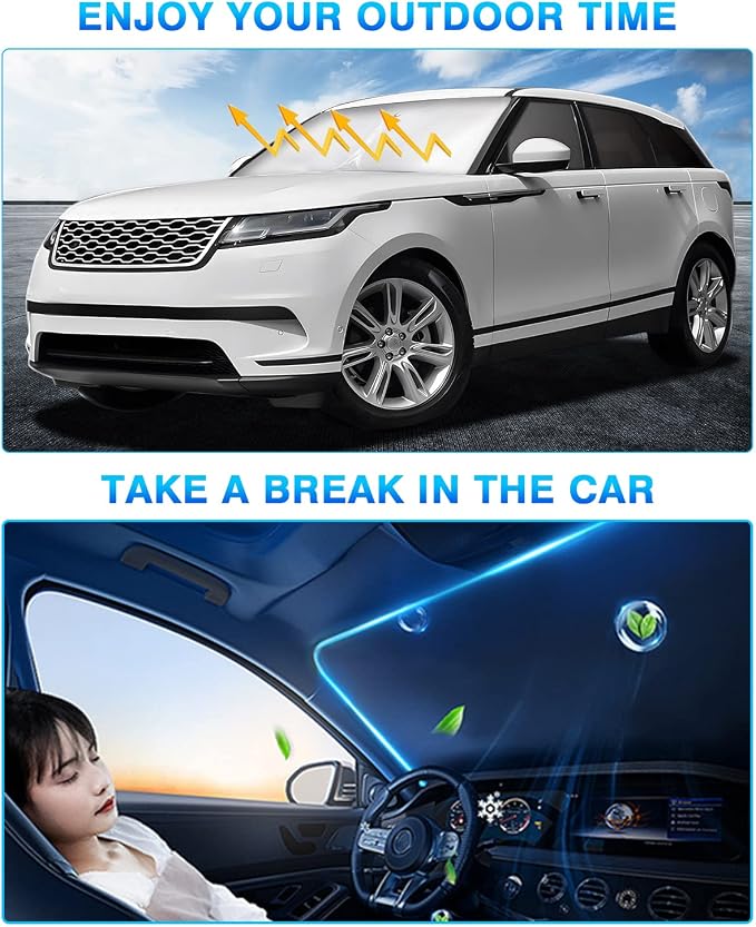 KUST Windshield Sun Shade for 2017-2024 2025 2026 Land Rover Range Rover Velar - Image 5