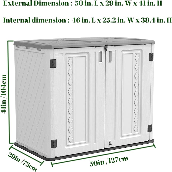 ADDOK Horizontal Storage Shed Outdoor - Image 3