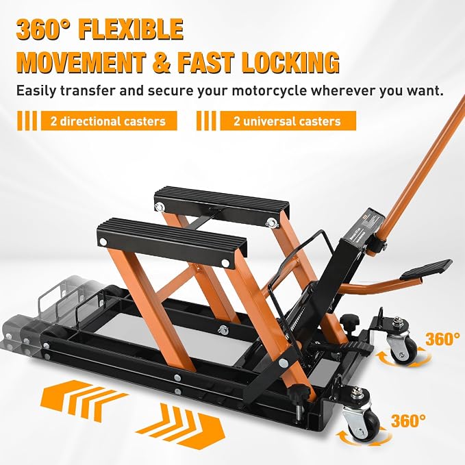 Nilight Motorcycle Lift Jack 1500 LBS Hydraulic Lifts ATV Scissor Jacks - Image 5