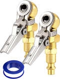 2-Pack 1/4 Inch Female NPT Closed Ball Tire Inflator by LUMITECO