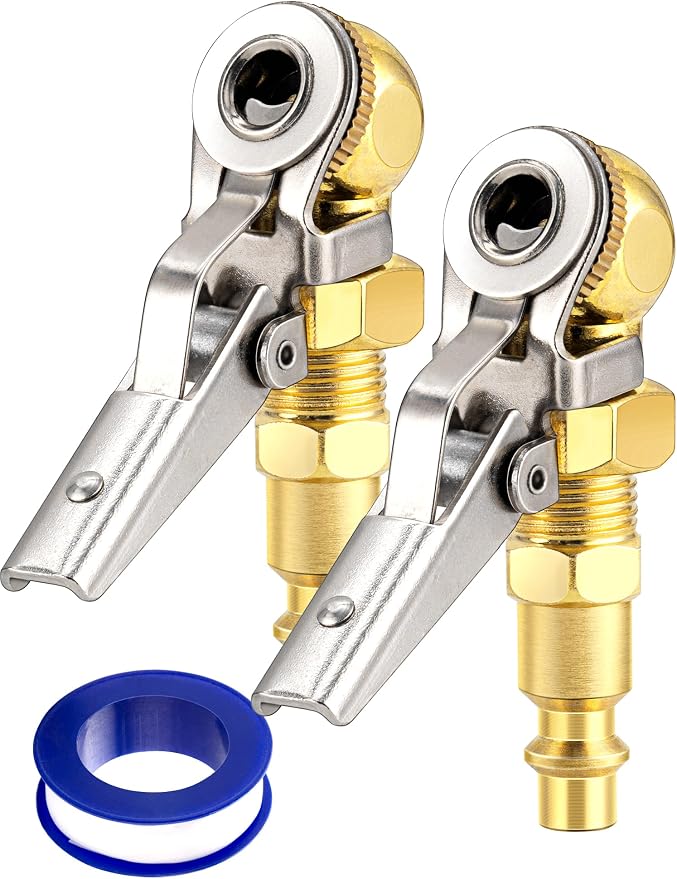 2-Pack 1/4 Inch Female NPT Closed Ball Tire Inflator by LUMITECO
