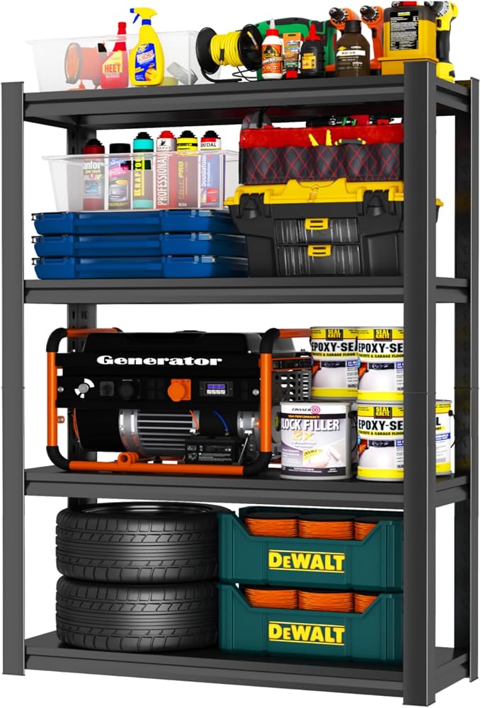 Metal Garage Shelving Unit, Heavy Duty Adjustable Storage Rack, Steel Shelving by Notmise