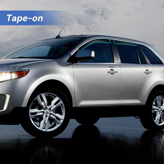 Window Visors Rain Guards for 2007-2014 Ford Edge, Out-Channel Window Vent Wind - Image 3