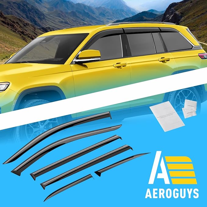 Extra Durable Window Deflectors Tape-On Window Visors Rain Guards Fit - Image 8