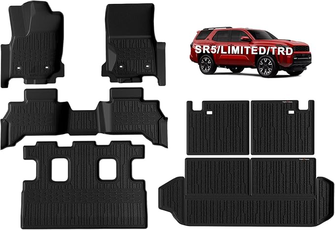 TripleAliners Floor Mats & Trunk Mat & Rear Seatback Cover All Weather TPE by TripleAliners