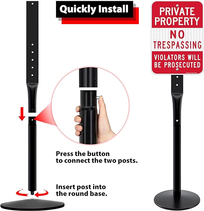 2Pack Heavy Duty Cast Iron Sign Stand - Image 6