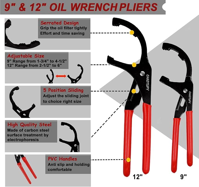4Pcs Oil Filter Pliers Set, 3 Jaw oil filter Wrench - Image 3