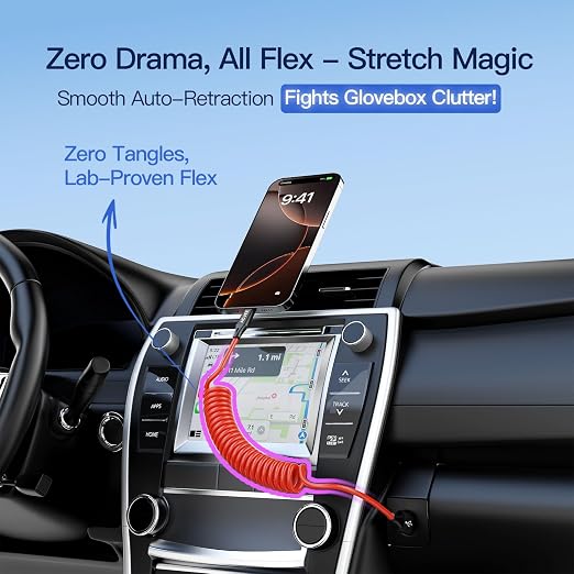 AGVEE 3ft Coiled Short USB to USB-C Charging Cable 3A Fast Charger Cord in Car - Image 3