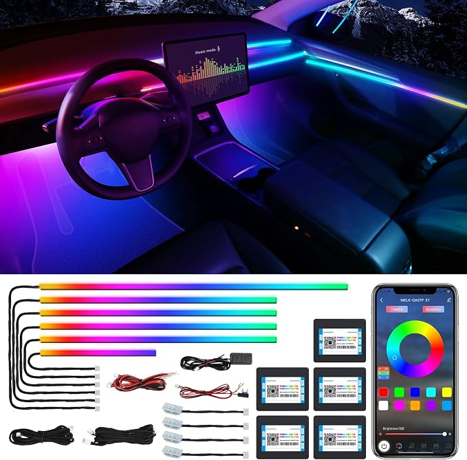 Acrylic Interior Car LED Strip Light by MAODANER