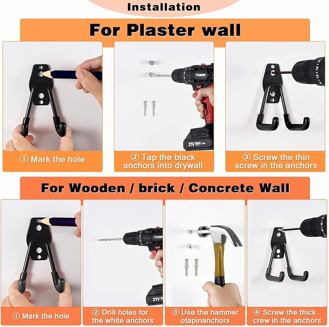 32 Pack Garage Hooks Heavy Duty, Utility Steel Wall Mount - Image 7