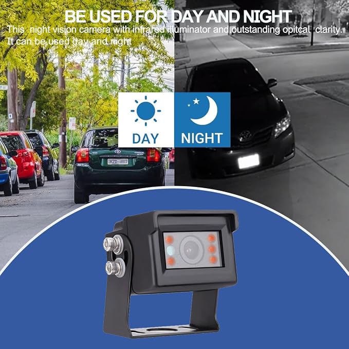7" 1080P AHD Wired Reverse Rear View Backup Two-Camera System, Guide line - Image 6