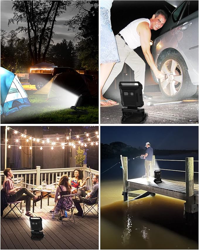 UFOND 2500LM LED Work Light Rechargeable, 12h Portable Battery Worklight - Image 7