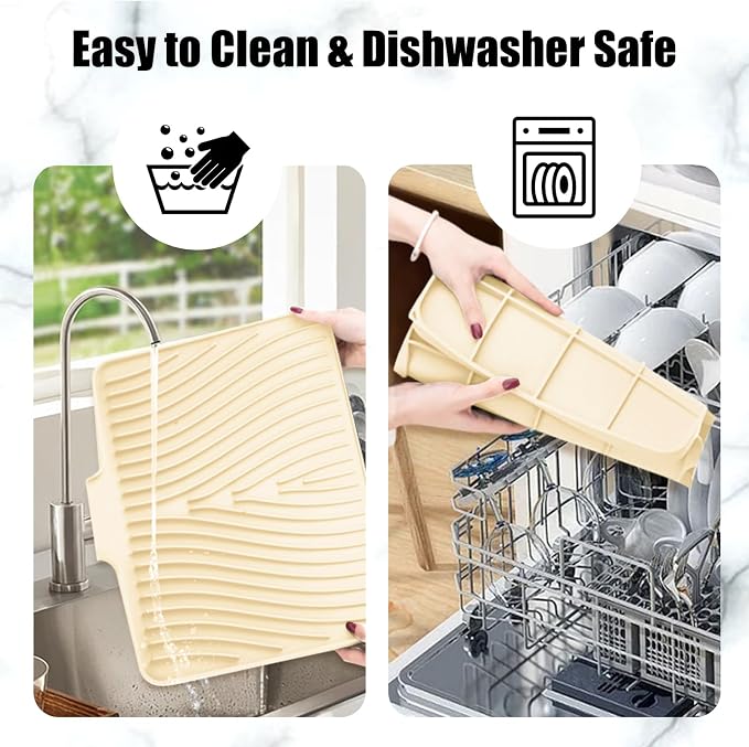 Silicone Dish Drying Mat for Kitchen Counter, Dish Drying Pad, Non-Slip Drain - Image 4