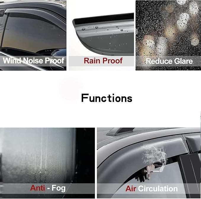 94675 Side Window Wind Vent Deflector, Window Visor fit - Image 9