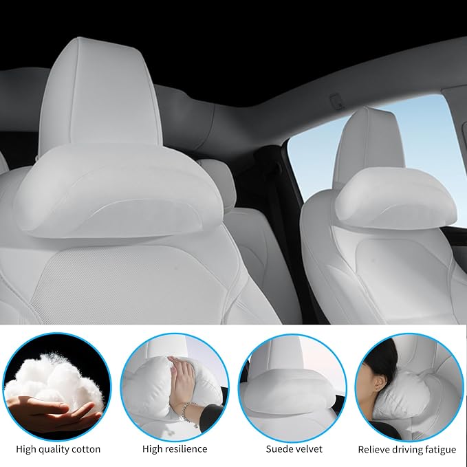 Car Headrest Pillow for Driving, Softness Ergonomic Design Universal Travel - Image 4