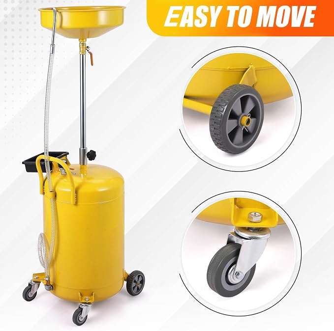 20 Gallon Waste Oil Drain Tank Portable Air Operated Oil Drainer - Image 5