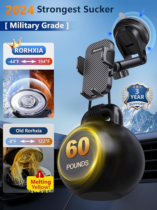 3-in-1 Car Phone Holder, Cell Phone Car Mount Fit - Image 3