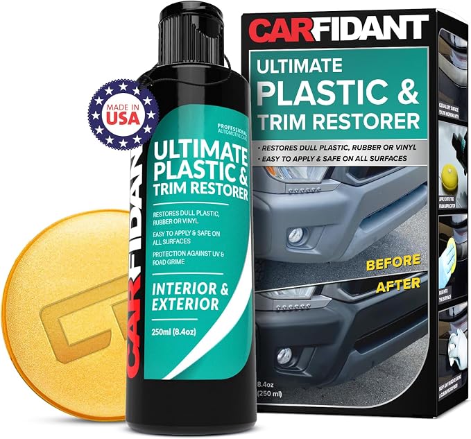 Carfidant Plastic Restorer for Cars – Refreshes Faded Plastic, Vinyl & Rubber by Carfidant