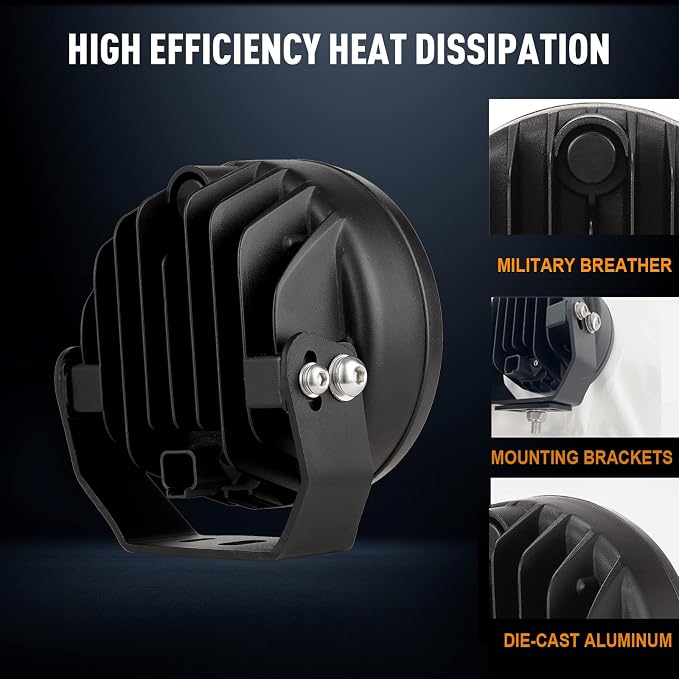 BIGLION.X Pair 160w 5 Inch Round Led Offroad Driving Lights Fog Lights 18800LM - Image 6