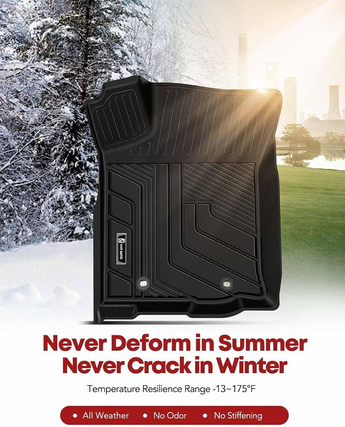 YHTAUTO Floor Mats Fit 2016-2020 Toyota Tacoma Access Cab, TPE All Weather Car - Image 8
