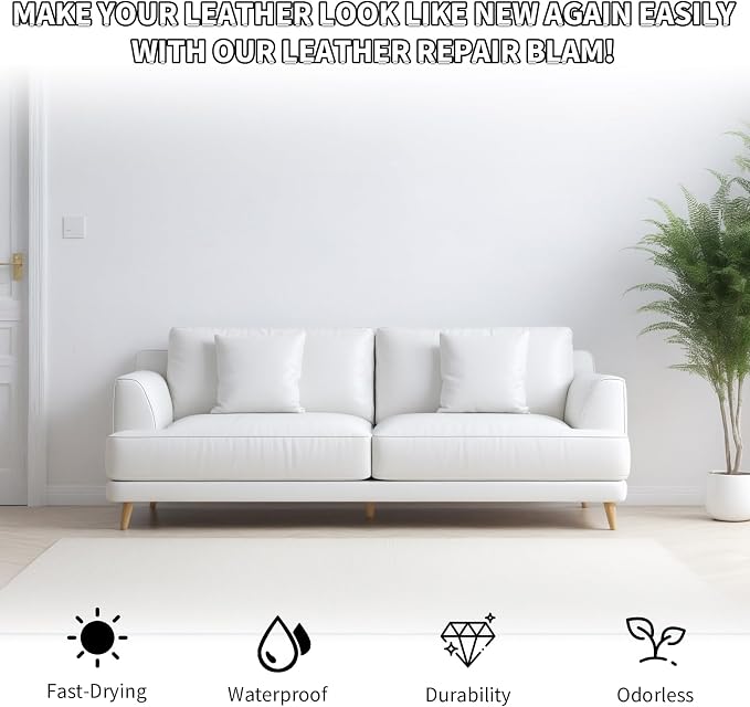 White Leather Recoloring Balm, Leather Couch Scratch/Stain Remover, Leather - Image 7