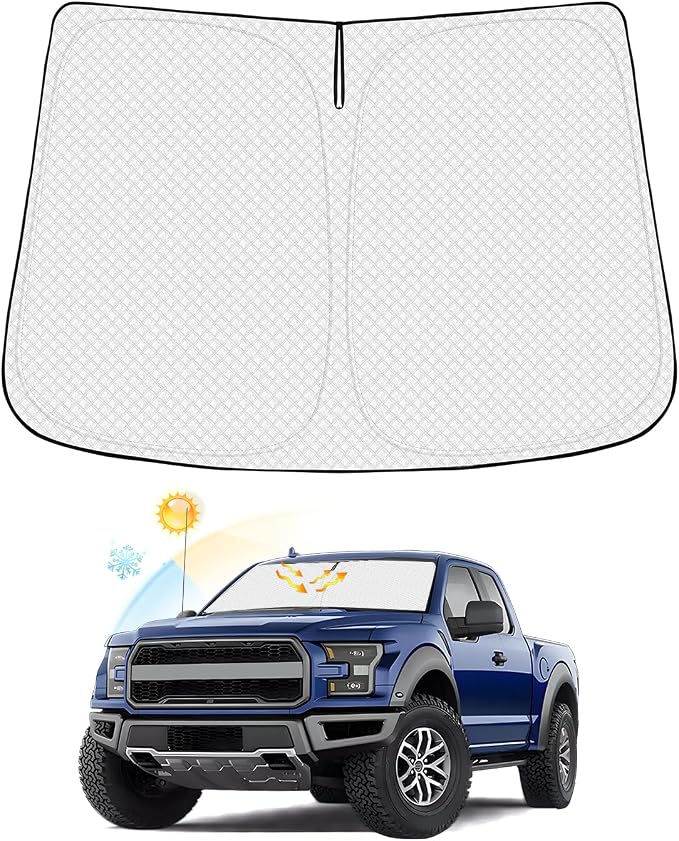 Windshield Sun Shade for Ford F-150 2015-2020 F150 Thicken 6-Layer Foldable by Canvcle