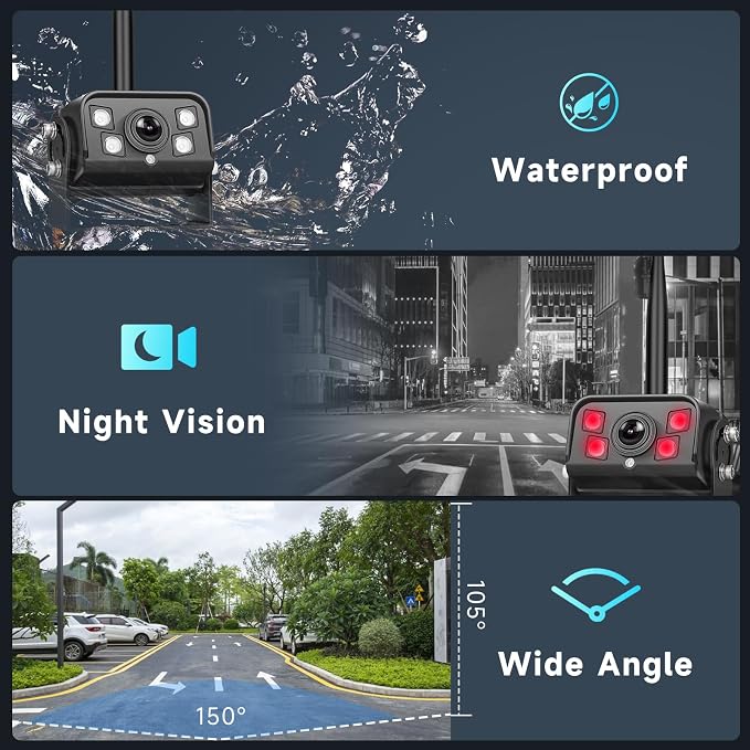 Hodozzy Wireless Backup Camera Digital System Kit, 9 Inch Dual Split Screen - Image 4