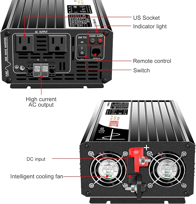 Xijia Pure sine Wave Inverter 2000W 48 Volt dc to 120 Volt ac Inverter rv - Image 7