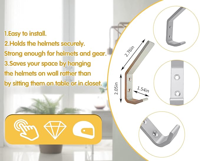 EBaokuup 6 Set Helmet Holder - Image 2