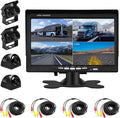 Backup Camera Kit 7 inch 4-Spilt Monitor Rear View Cameras by OiLiehu