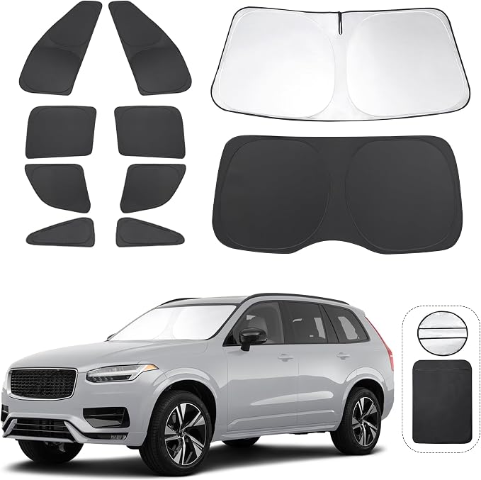 TINGLU Window Shades for Volvo XC90 2016-2024 2025 Accessories Car Side Full by TINGLU