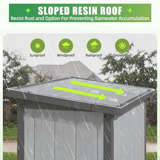 AECOJOY Resin Outdoor Storage Cabinet Waterproof - Image 4