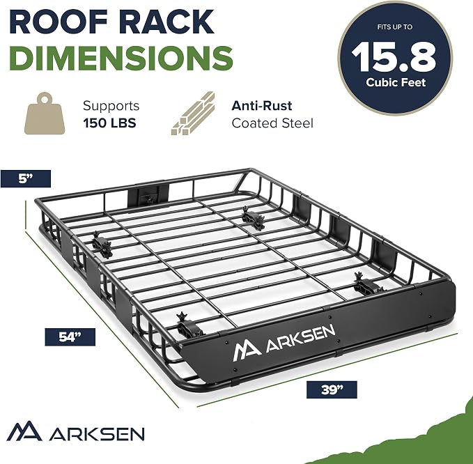 ARKSEN 54 x 39 x 5 Inch Upgrade Universal Roof Rack - Image 6