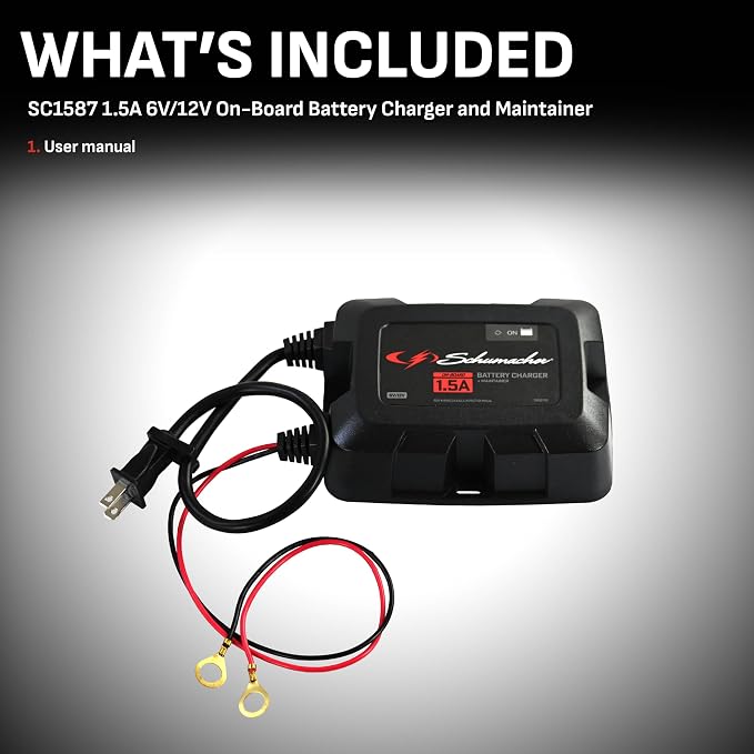 Schumacher Electric On-Board Battery Charger and Maintainer, 1.5 Amps, 6 Volt - Image 4