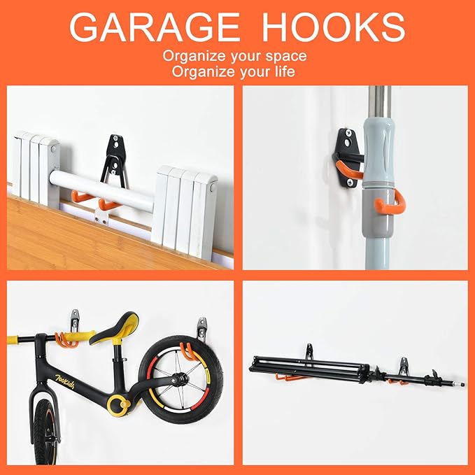 AOBEN Garage Hooks Heavy Duty, Steel Garage Storage Hooks, Utility Tool Hangers - Image 6