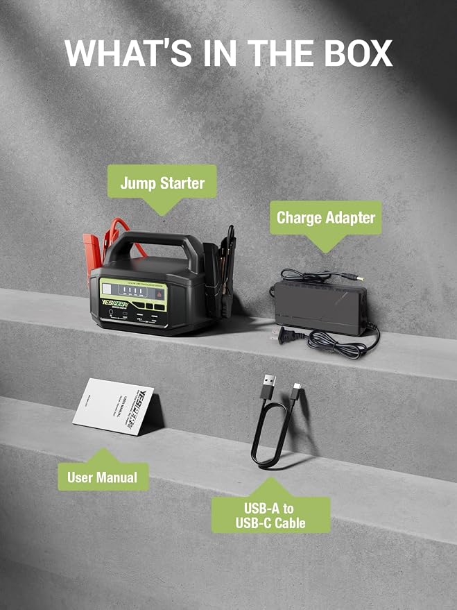 YESPER 12V/24V Car Jump Starter, 6000A Peak 5.1 lbs Portable Jump Starter - Image 9