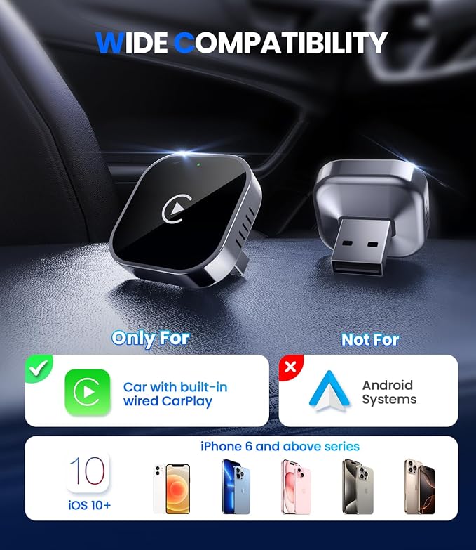 Teeran Wireless CarPlay Adapter 2025 Upgrade Wired CarPlay to Wireless - Image 8